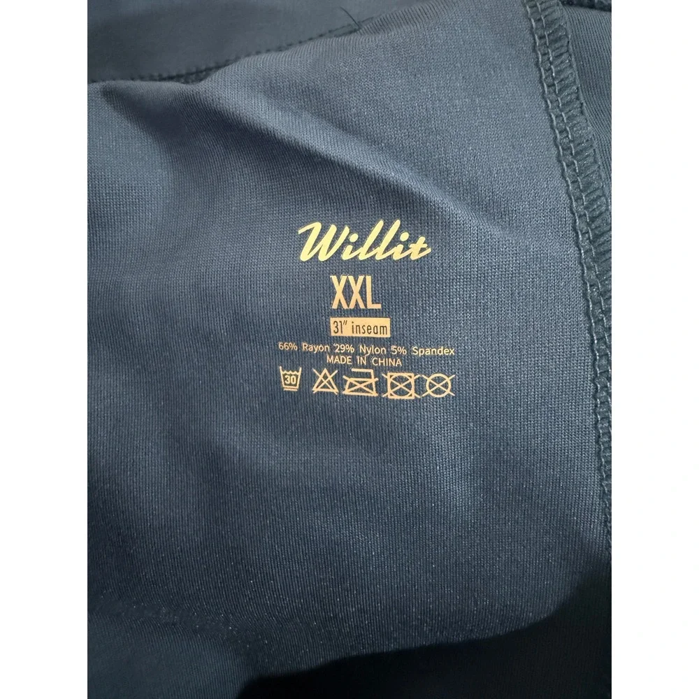 Willit Womens Blue Pull On Pants Elastic Waist Straight Leg Size‎ XXL